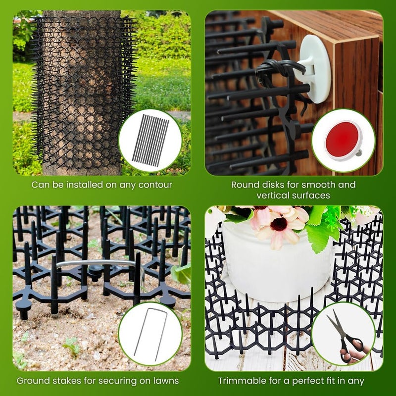 Ley's 16 Pack Scat Mat for Cats, 16 X 13 Inch Cat Deterrent with Spikes Outdoor & Indoor, Anti Cat Mat for Yard, Garden Fence Animal Barrier - Image 5